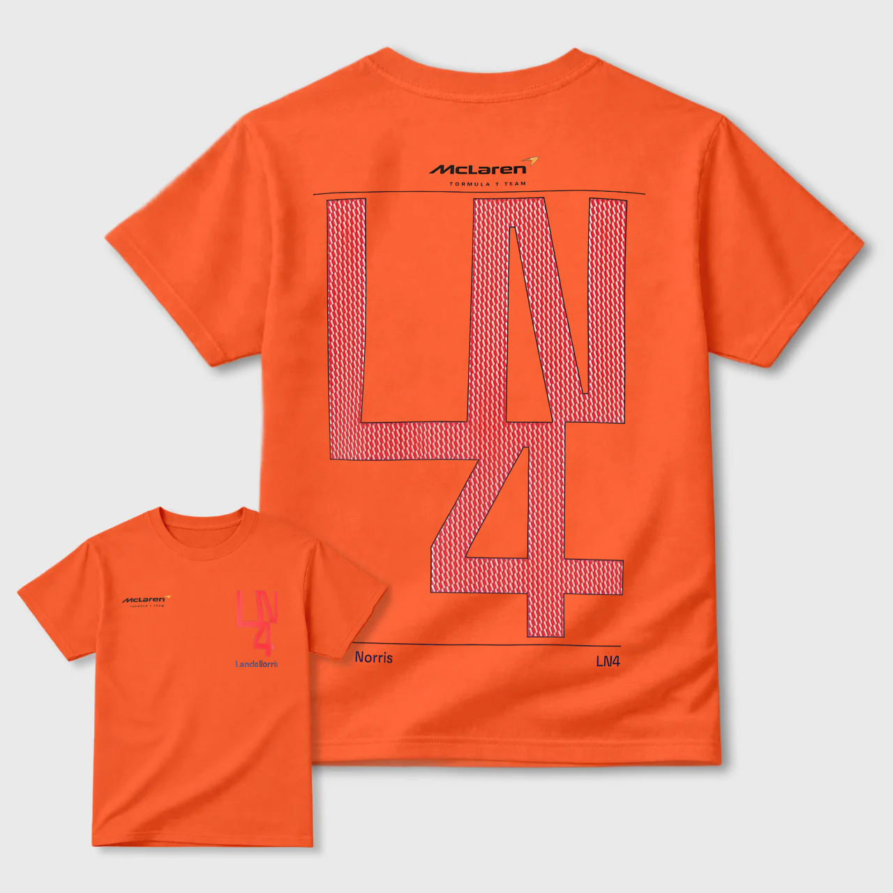 McLaren Lando Norris Ln4 Racing T Shirt Black Red Design Formula 1 Fan Apparel
