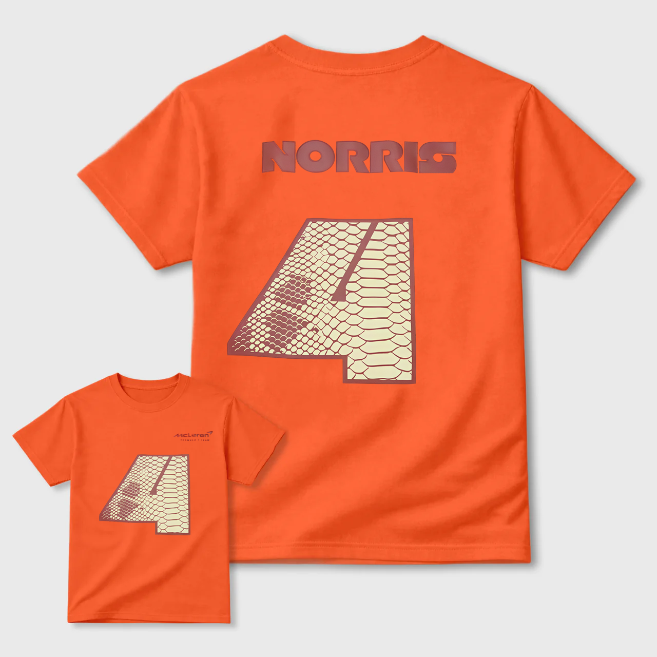 Norris Number 4 Snake Skin Design Black T-Shirt For Men And Kids