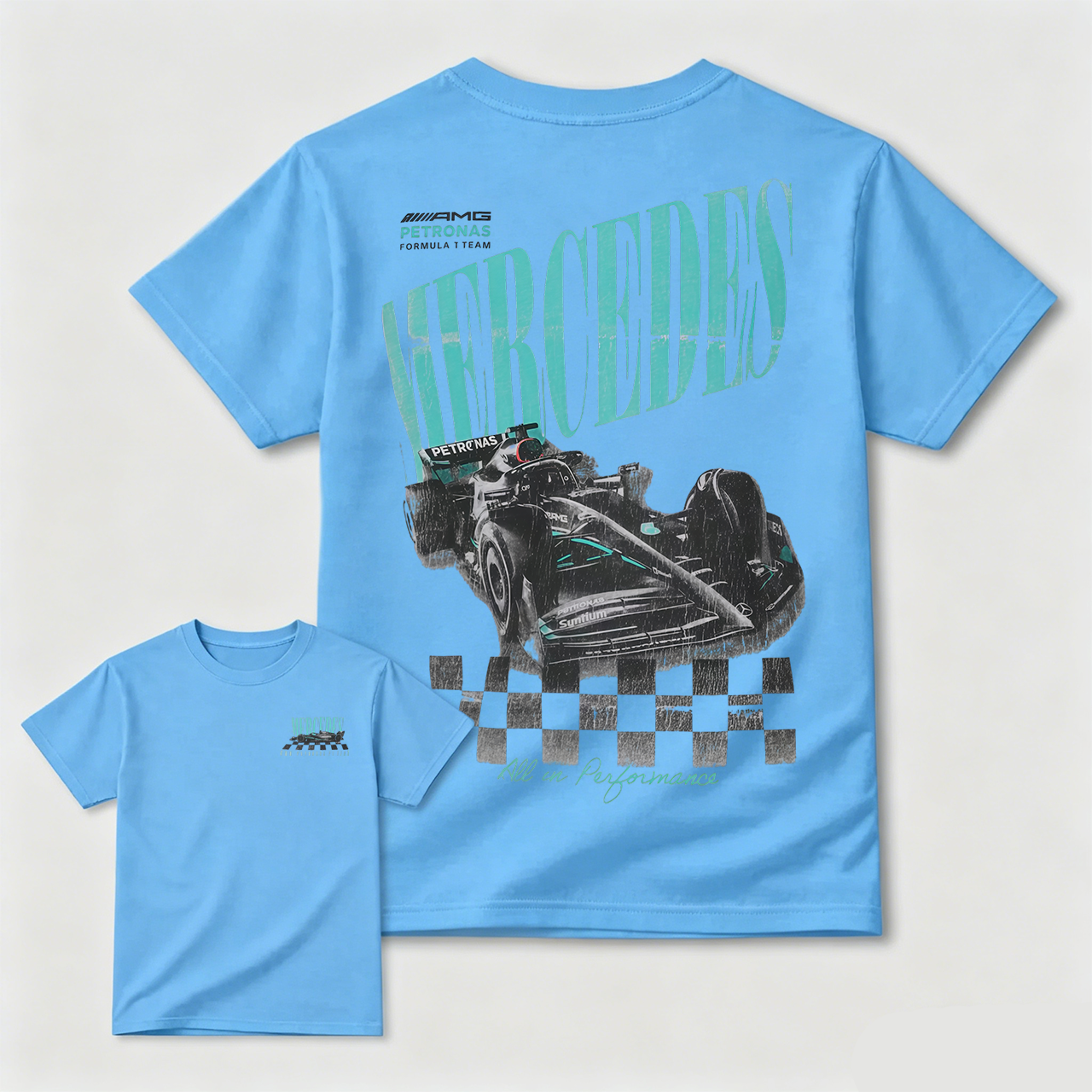 Mercedes Petronas F1 Racing Car T-Shirt All In Performance Design Black Men's Shirt