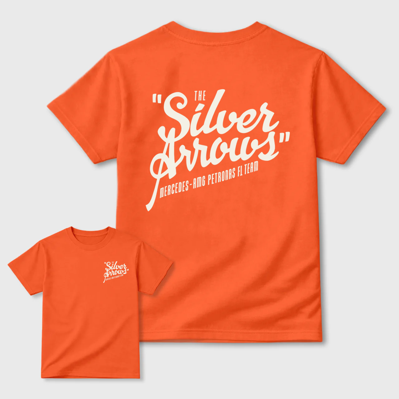 The Silver Arrows Mercedes Benz Petronas F1 Team T-Shirt Black Men Women Unisex Casual Wear