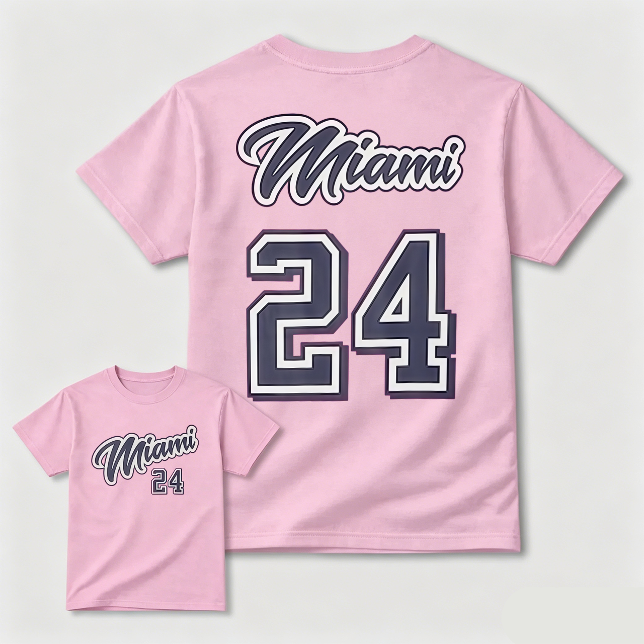 Miami 24 Black T-Shirt For Men And Kids Sport Jersey Style Design