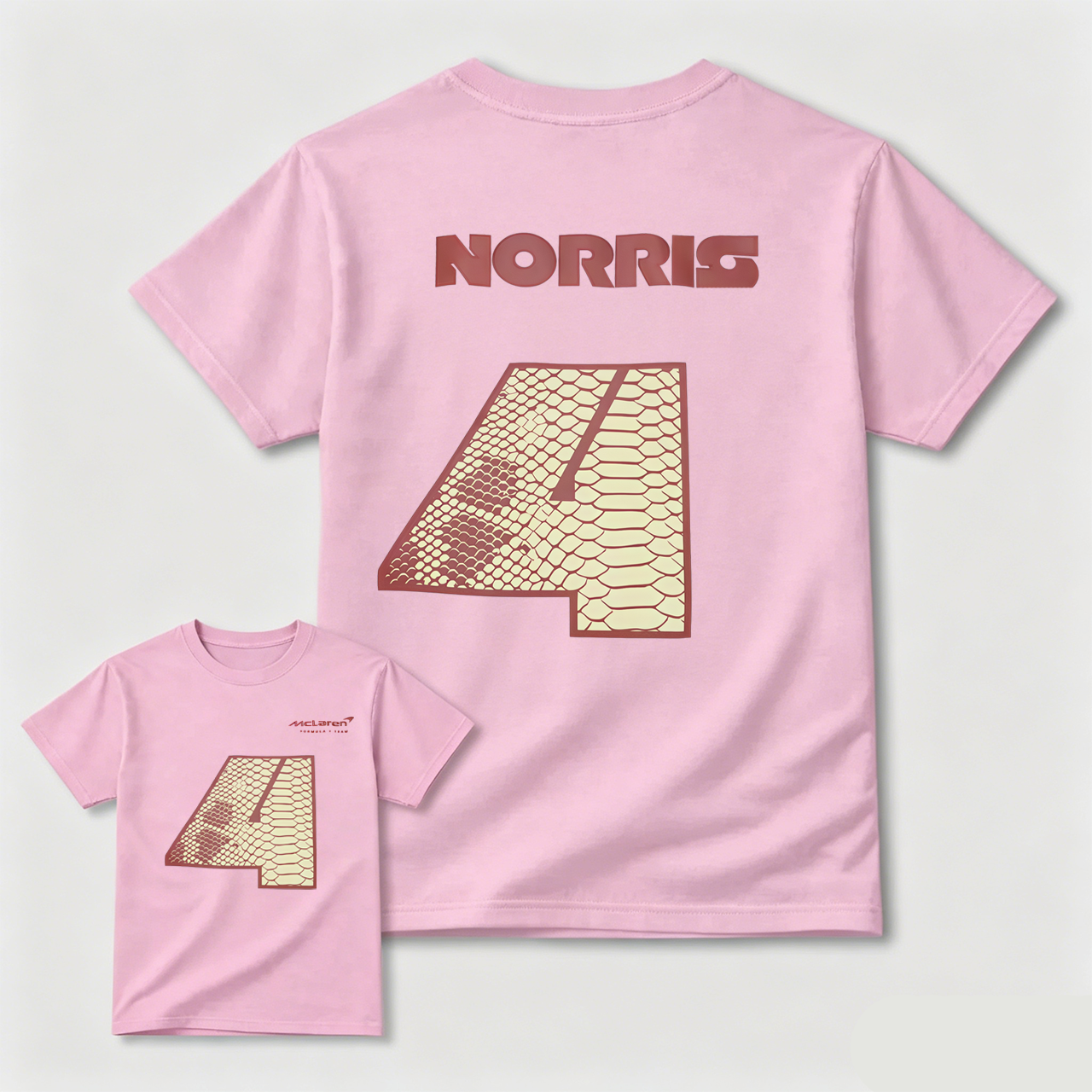 Norris Number 4 Snake Skin Design Black T-Shirt For Men And Kids