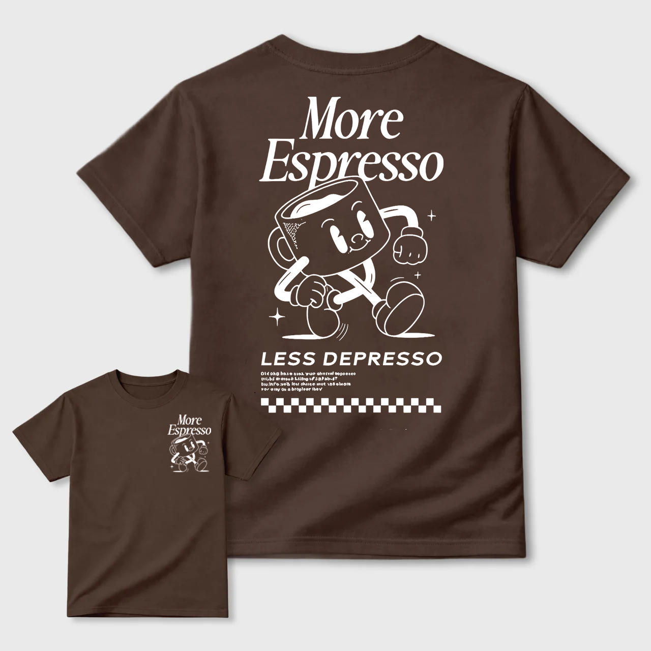 Vintage More Espresso Less Depresso Coffee Graphic T-Shirt