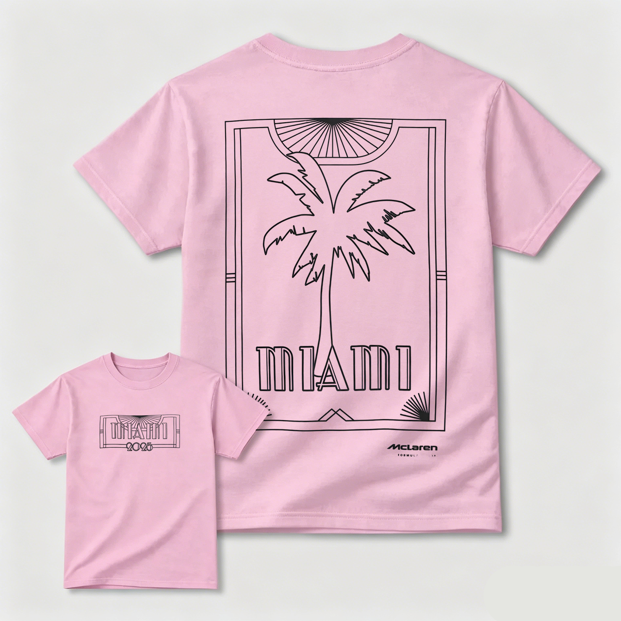 Miami Palm Tree Graphic T-Shirt Black Men Women Unisex Streetwear Fashion Top McLaren Design