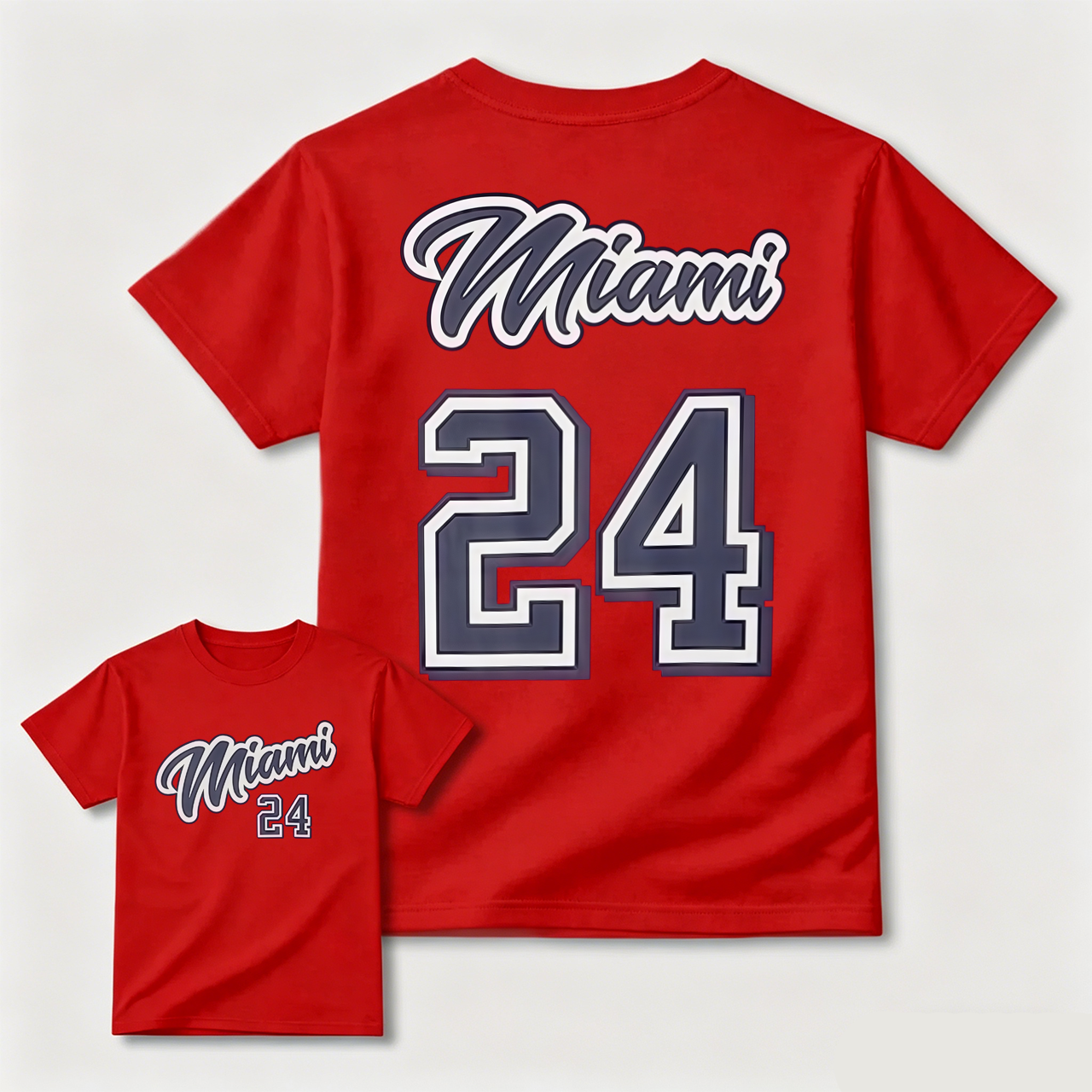Miami 24 Black T-Shirt For Men And Kids Sport Jersey Style Design