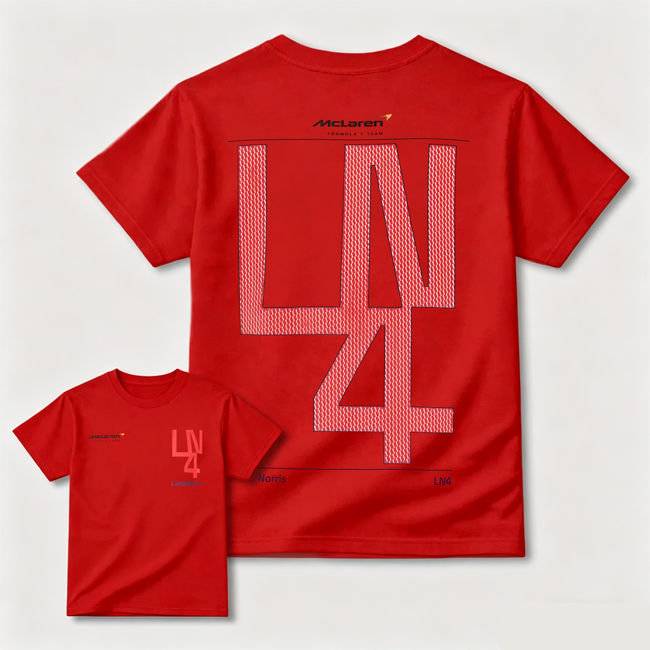McLaren Lando Norris Ln4 Racing T Shirt Black Red Design Formula 1 Fan Apparel
