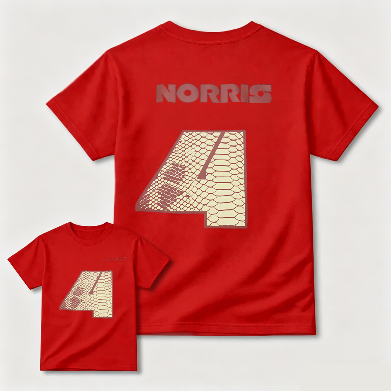 Norris Number 4 Snake Skin Design Black T-Shirt For Men And Kids