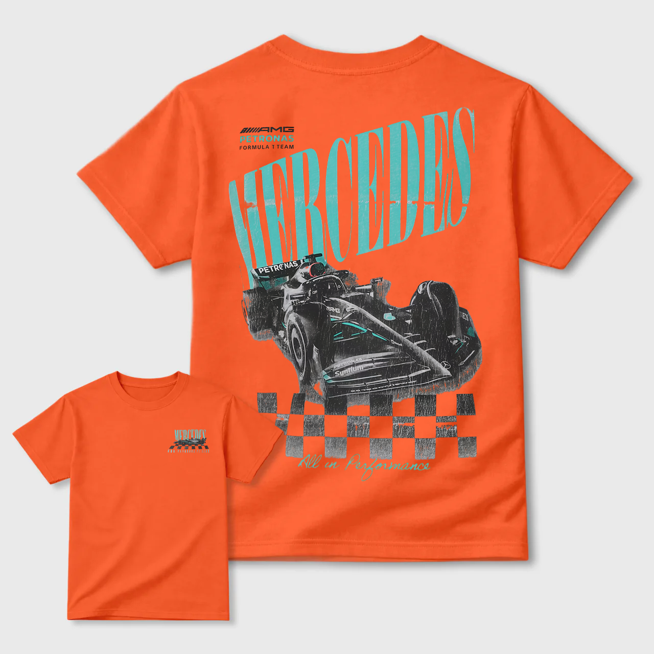 Mercedes Petronas F1 Racing Car T-Shirt All In Performance Design Black Men's Shirt