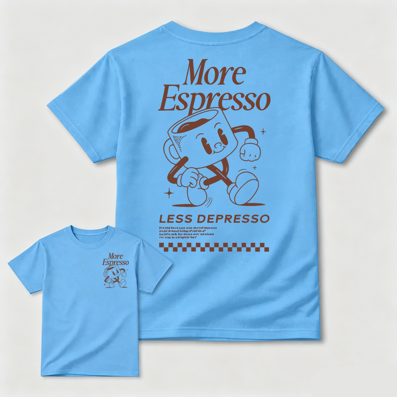 Vintage More Espresso Less Depresso Coffee Graphic T-Shirt