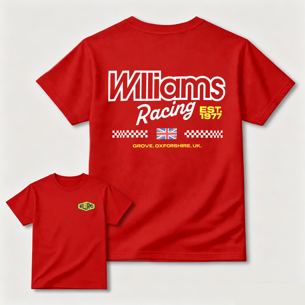 Williams Racing Team T-Shirt Black Men's Classic Fit Cotton Shirt With Logo And British Flag Design