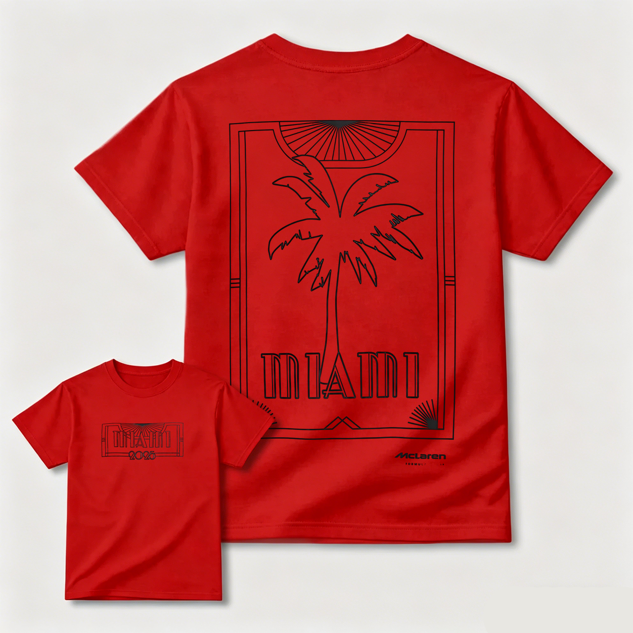 Miami Palm Tree Graphic T-Shirt Black Men Women Unisex Streetwear Fashion Top McLaren Design
