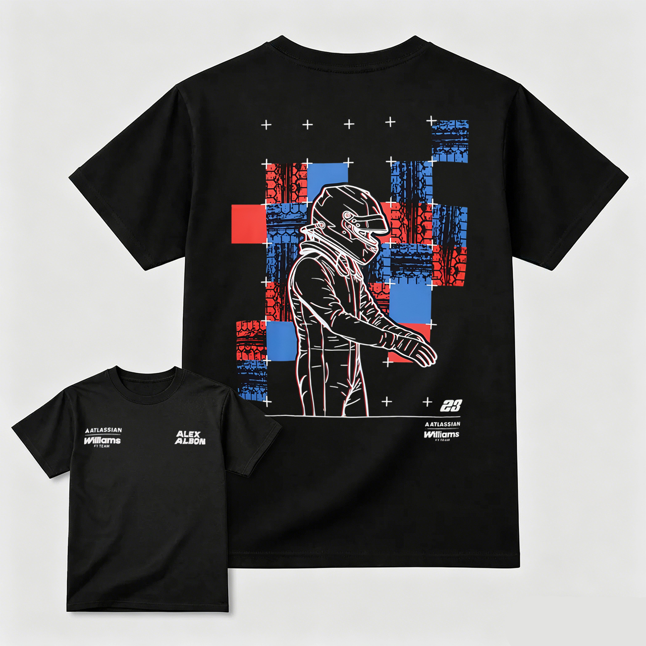 Alex Albon F1 Racing T-Shirt Williams Team Design Black Men's Apparel