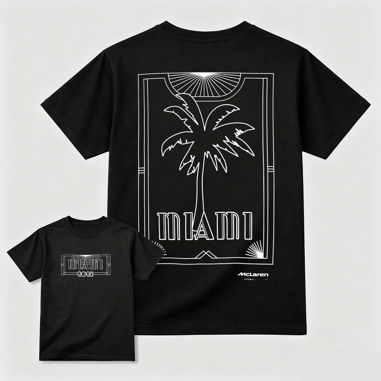 Miami Palm Tree Graphic T-Shirt Black Men Women Unisex Streetwear Fashion Top McLaren Design