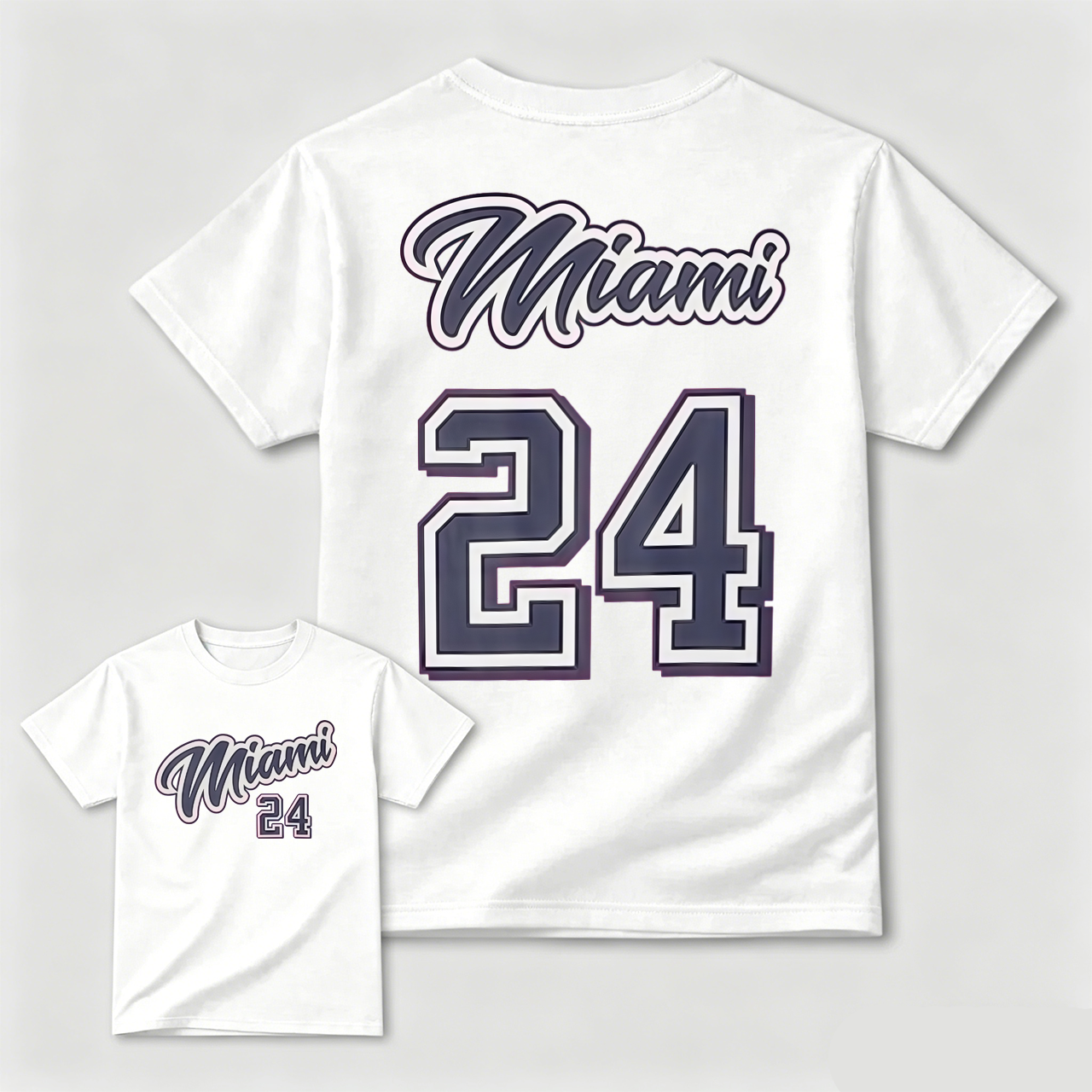 Miami 24 Black T-Shirt For Men And Kids Sport Jersey Style Design