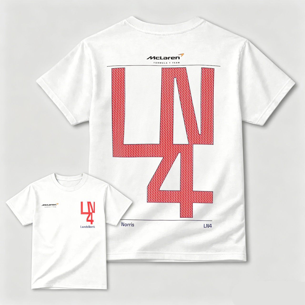 McLaren Lando Norris Ln4 Racing T Shirt Black Red Design Formula 1 Fan Apparel