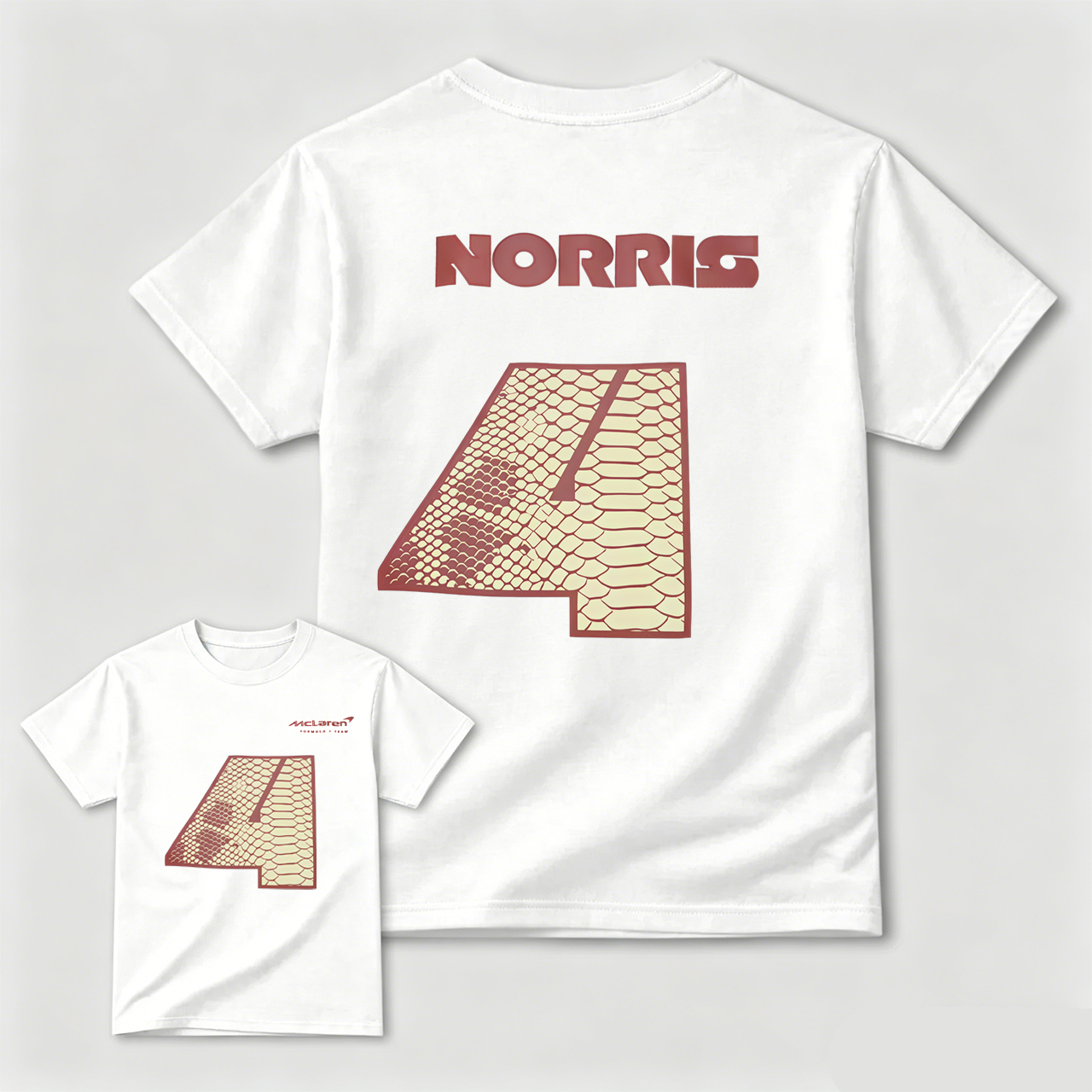 Norris Number 4 Snake Skin Design Black T-Shirt For Men And Kids