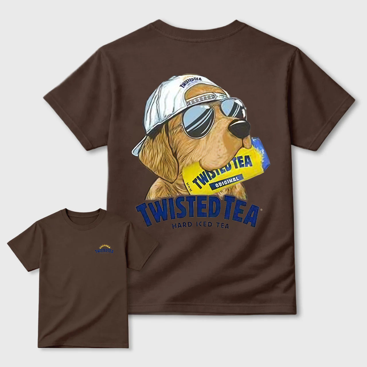 Retro Cool Dog With Twisted Tea Graphic Casual T-Shirt