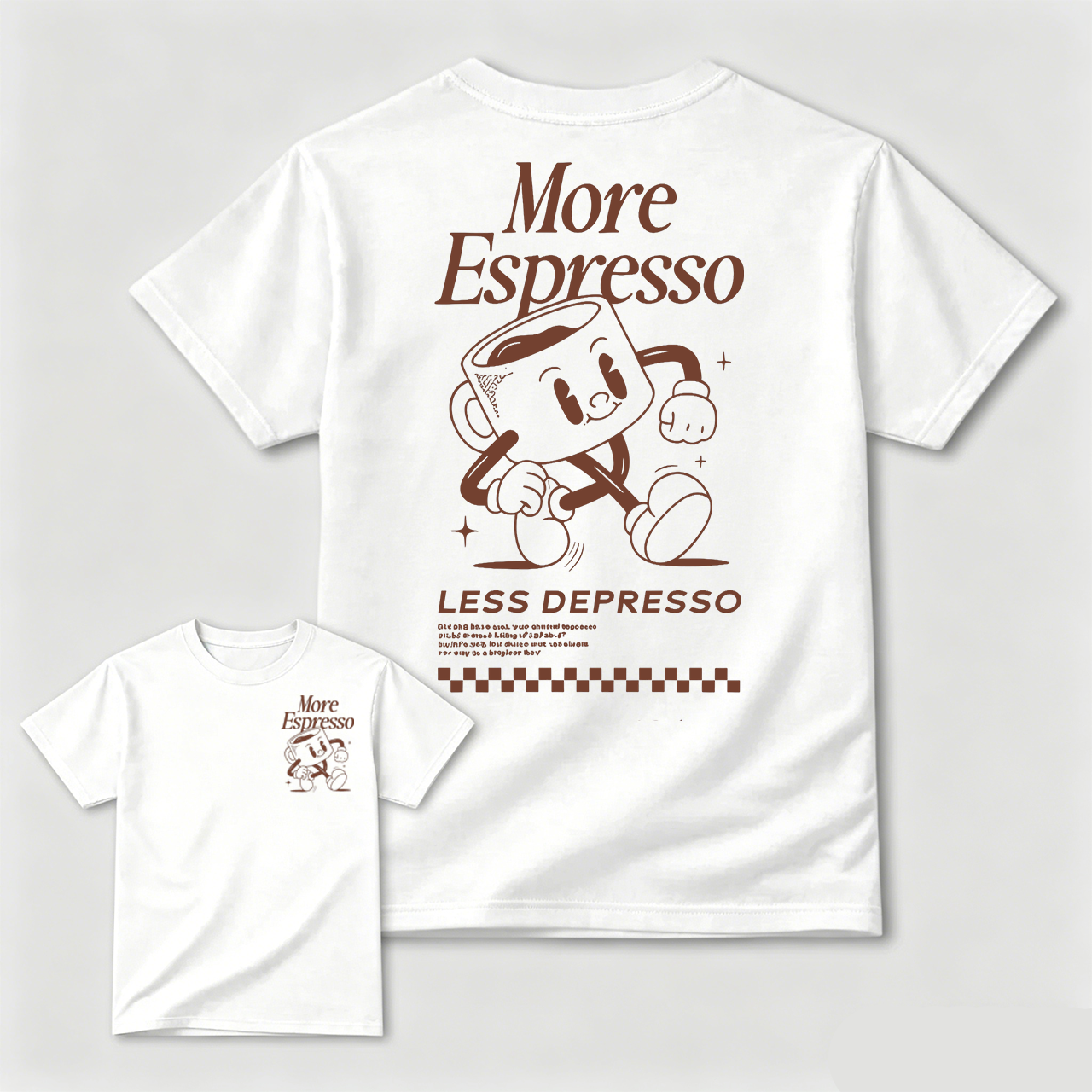 Vintage More Espresso Less Depresso Coffee Graphic T-Shirt