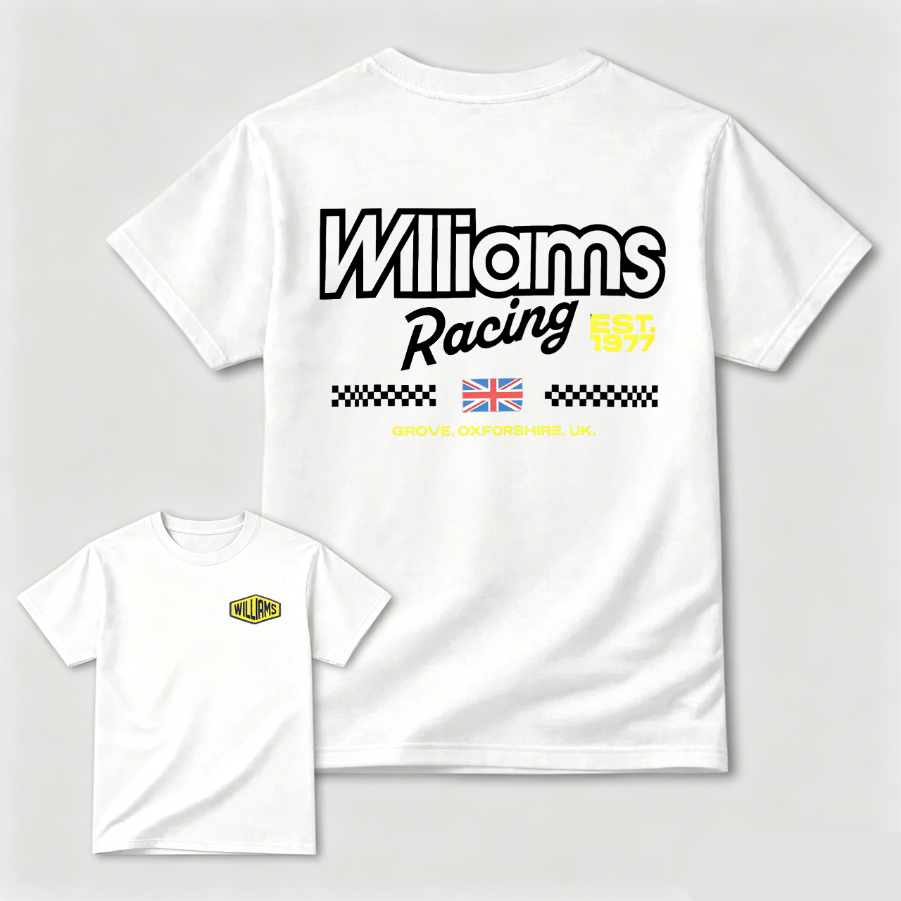 Williams Racing Team T-Shirt Black Men's Classic Fit Cotton Shirt With Logo And British Flag Design