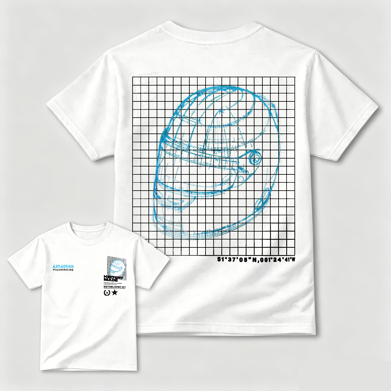Black T-Shirt With Globe Grid Design And Coordinates Artwork For Men And Women