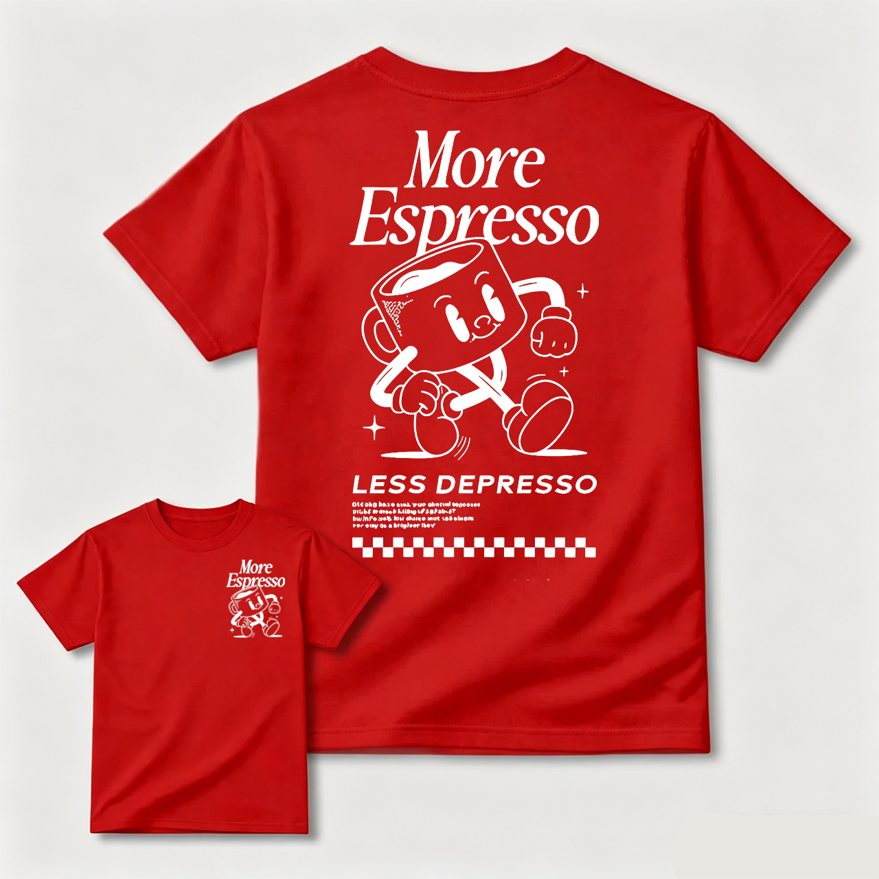 Vintage More Espresso Less Depresso Coffee Graphic T-Shirt