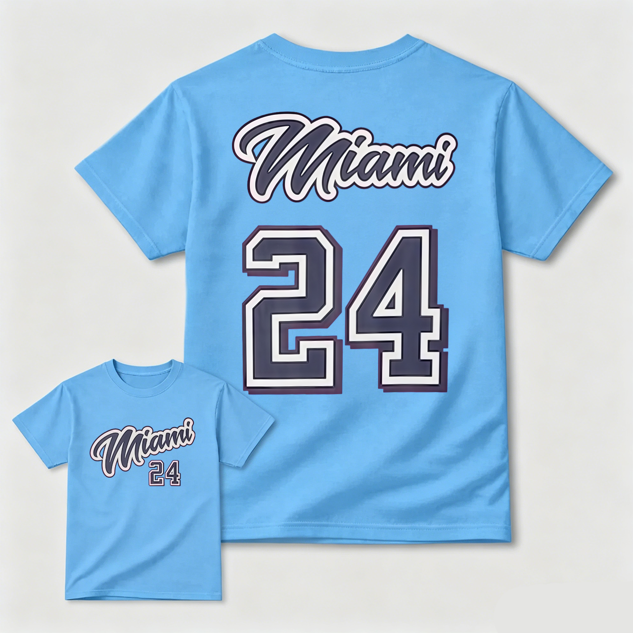 Miami 24 Black T-Shirt For Men And Kids Sport Jersey Style Design