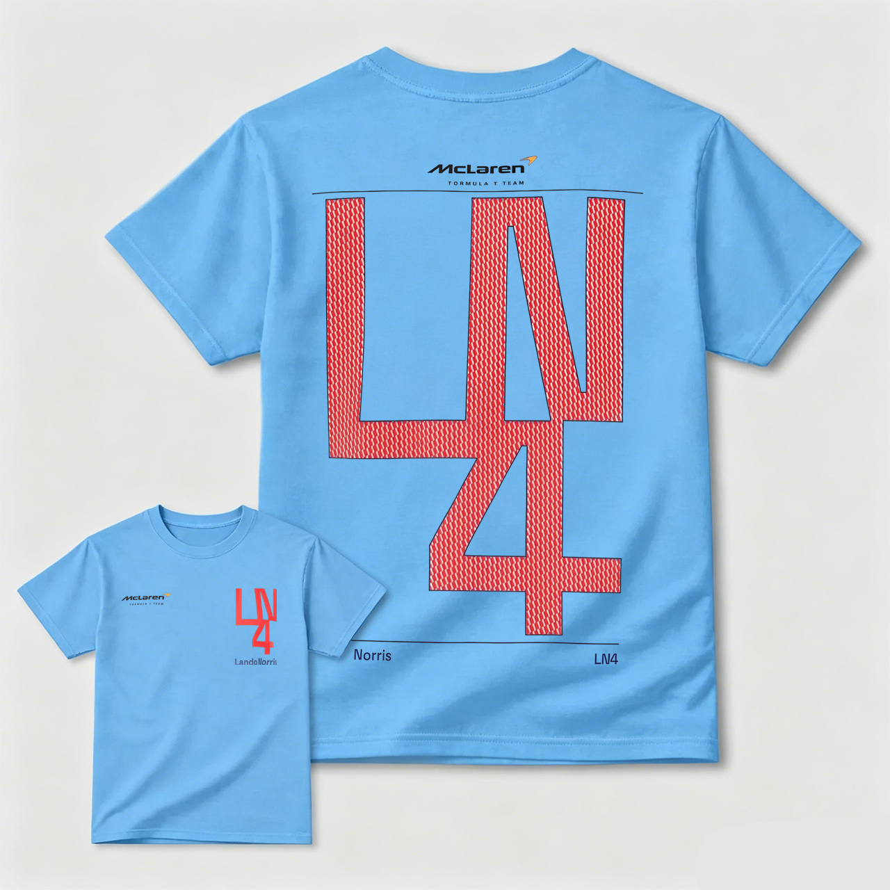 McLaren Lando Norris Ln4 Racing T Shirt Black Red Design Formula 1 Fan Apparel