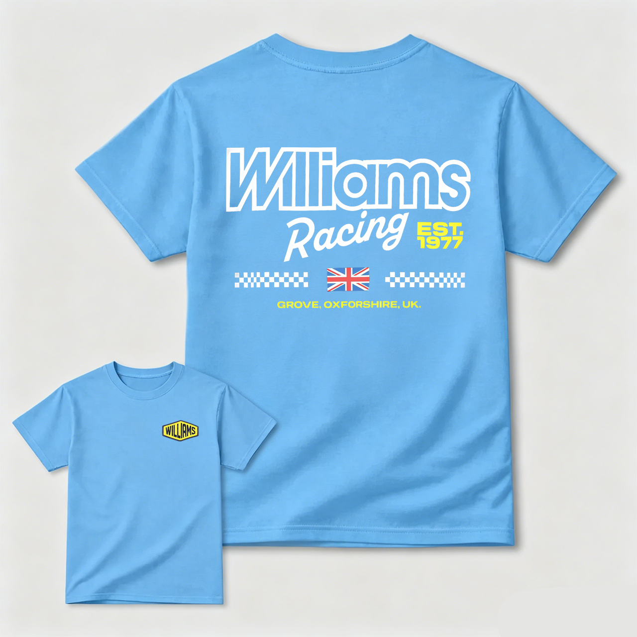 Williams Racing Team T-Shirt Black Men's Classic Fit Cotton Shirt With Logo And British Flag Design