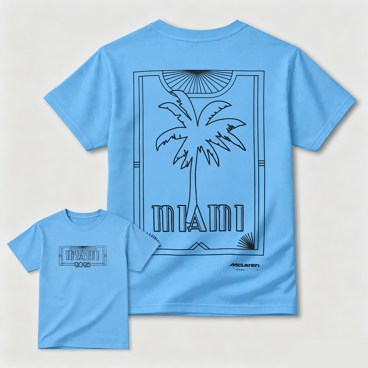 Miami Palm Tree Graphic T-Shirt Black Men Women Unisex Streetwear Fashion Top McLaren Design