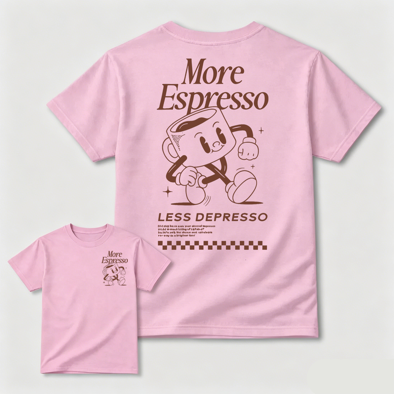 Vintage More Espresso Less Depresso Coffee Graphic T-Shirt