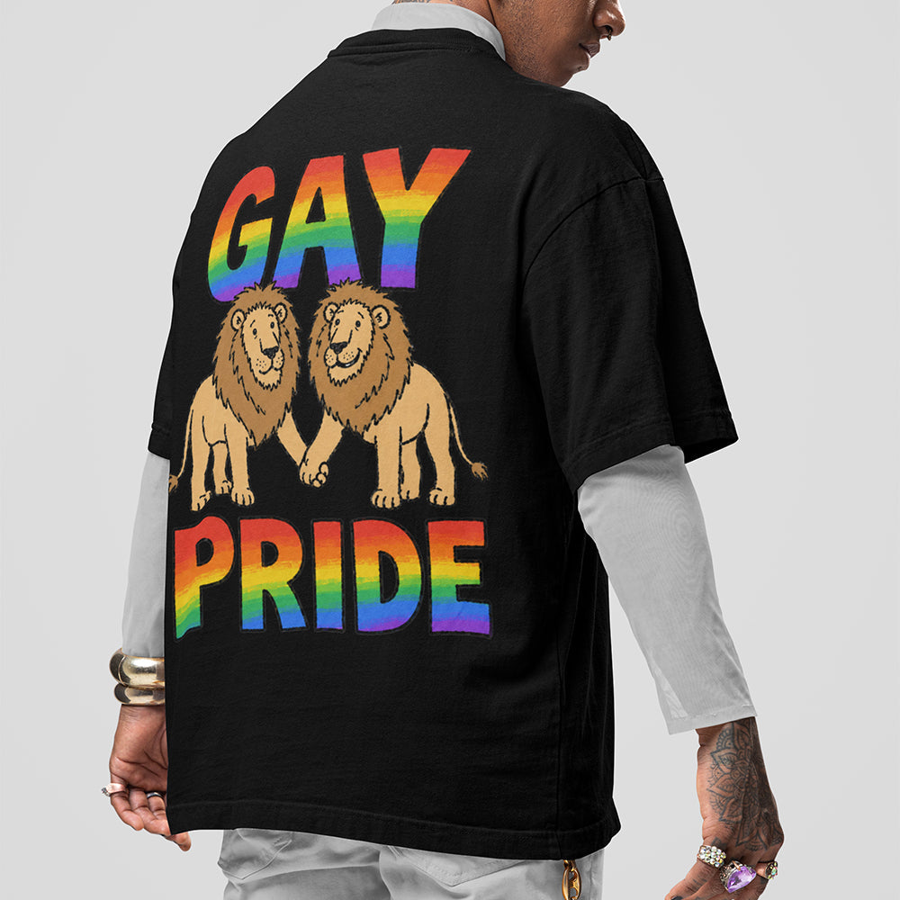 Gay Pride (lions) T-Shirt (backprint)