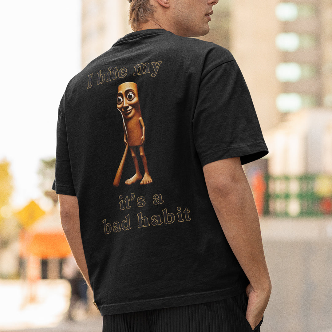I bit my Tung it's a bad habit T-Shirt (backprint)