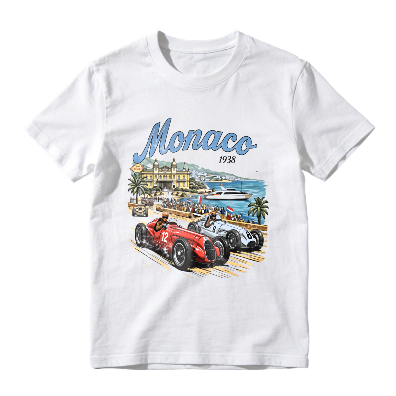 Monaco 1938 Racing Cars And Grand Prix Scene Unisex Classic T-shirt