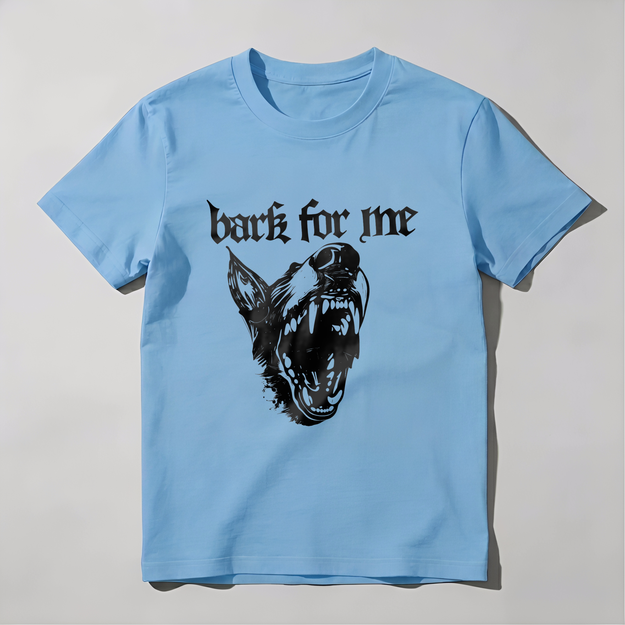 Bark For Me Wolf Head Design tshirt 100% cotton