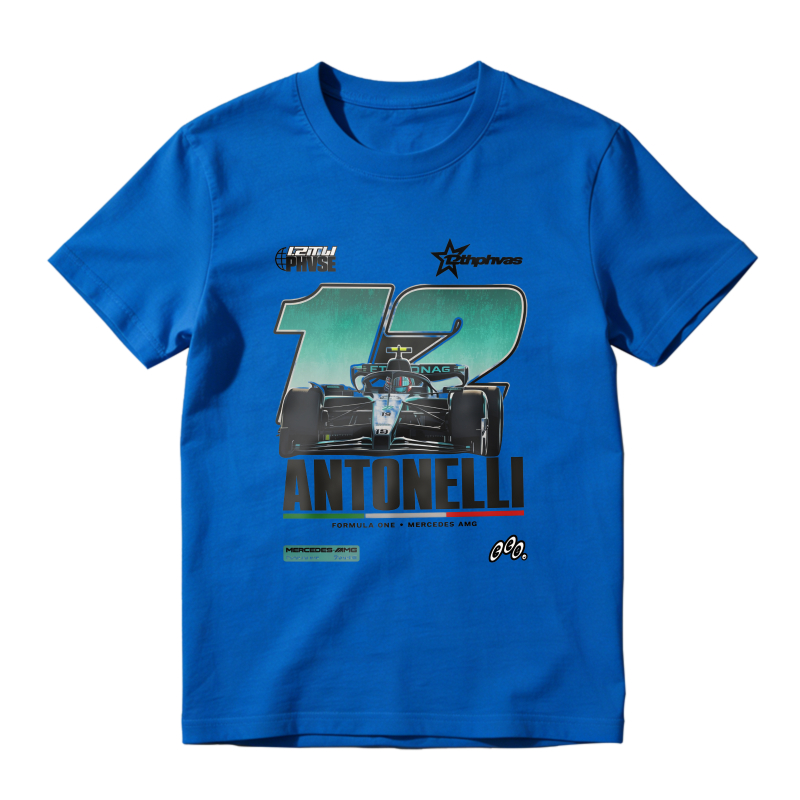 Formula One Racing Car Number 12 Antonelli Mercedes Amg Starphases Unisex Classic T-shirt