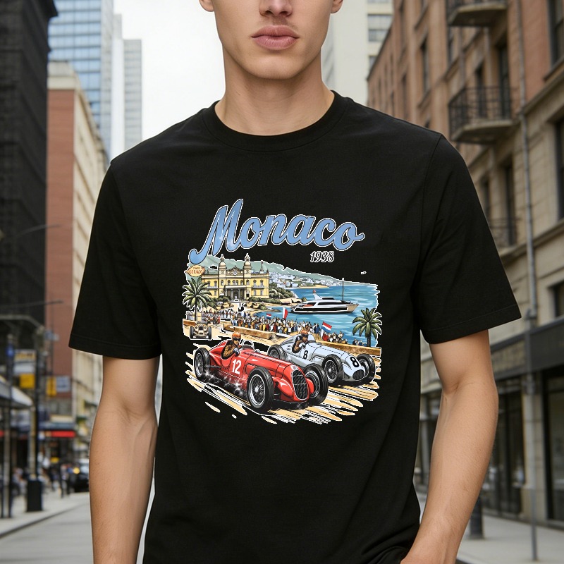 Monaco 1938 Racing Cars And Grand Prix Scene Unisex Classic T-shirt