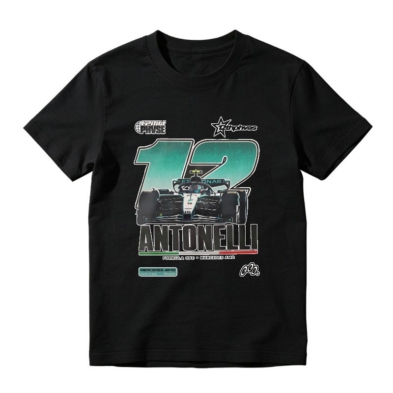 Formula One Racing Car Number 12 Antonelli Mercedes Amg Starphases Unisex Classic T-shirt
