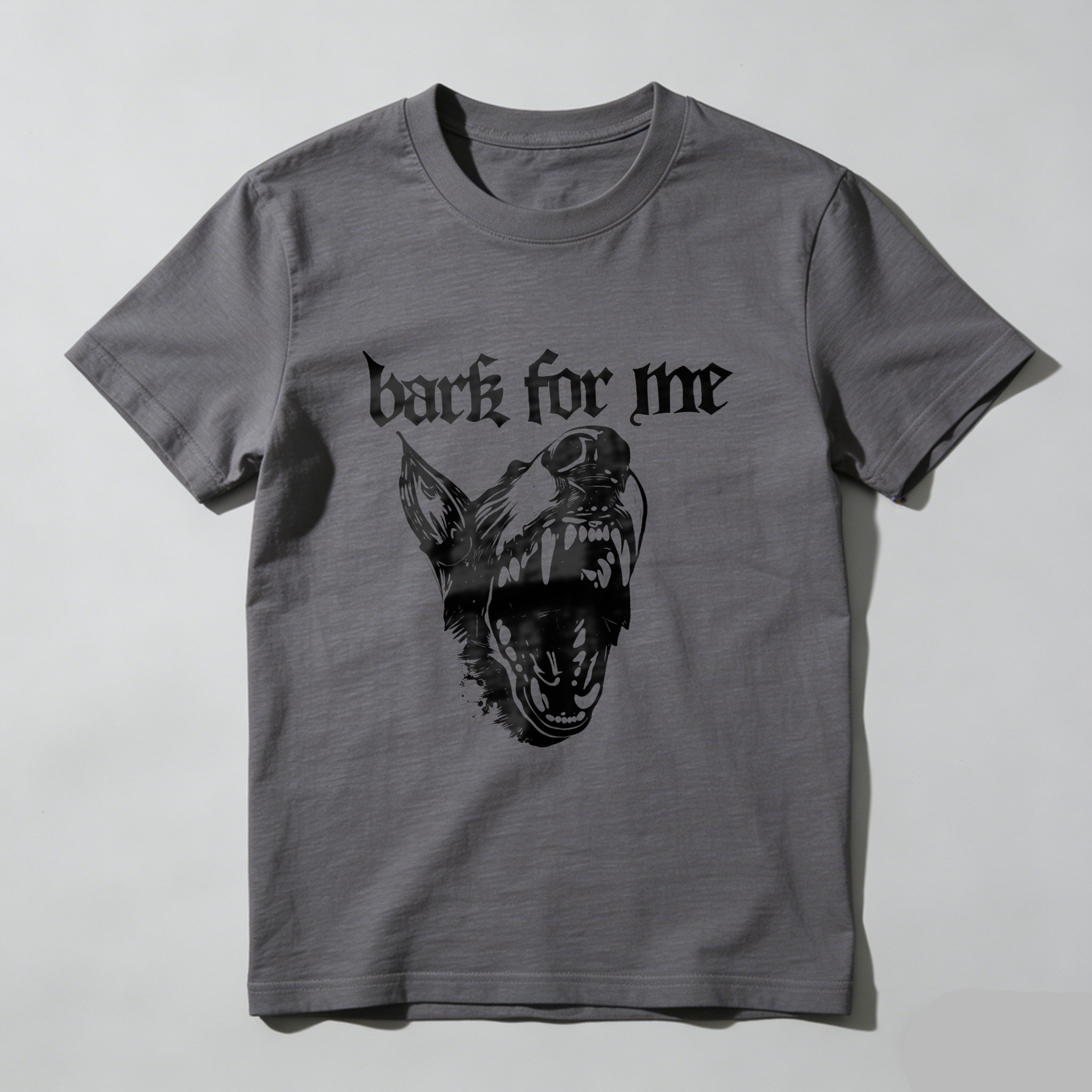 Bark For Me Wolf Head Design tshirt 100% cotton