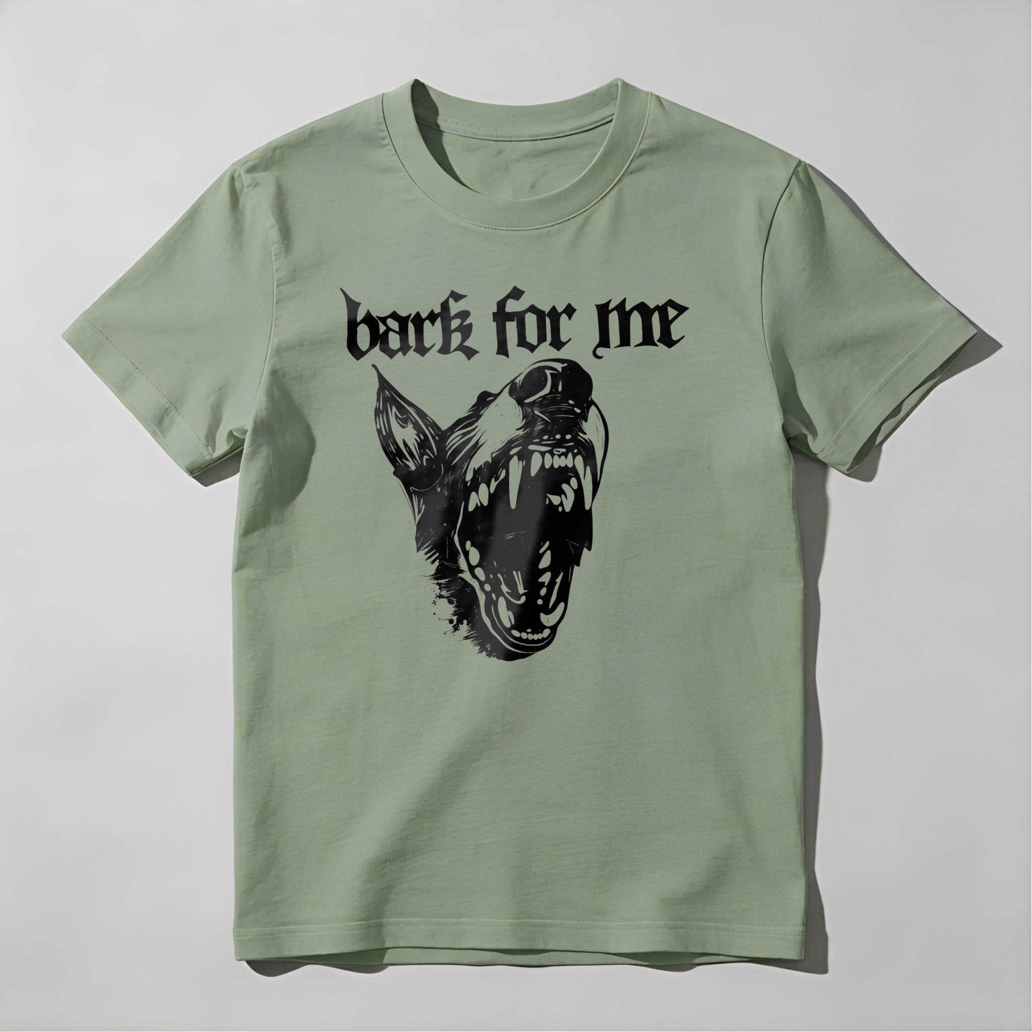 Bark For Me Wolf Head Design tshirt 100% cotton