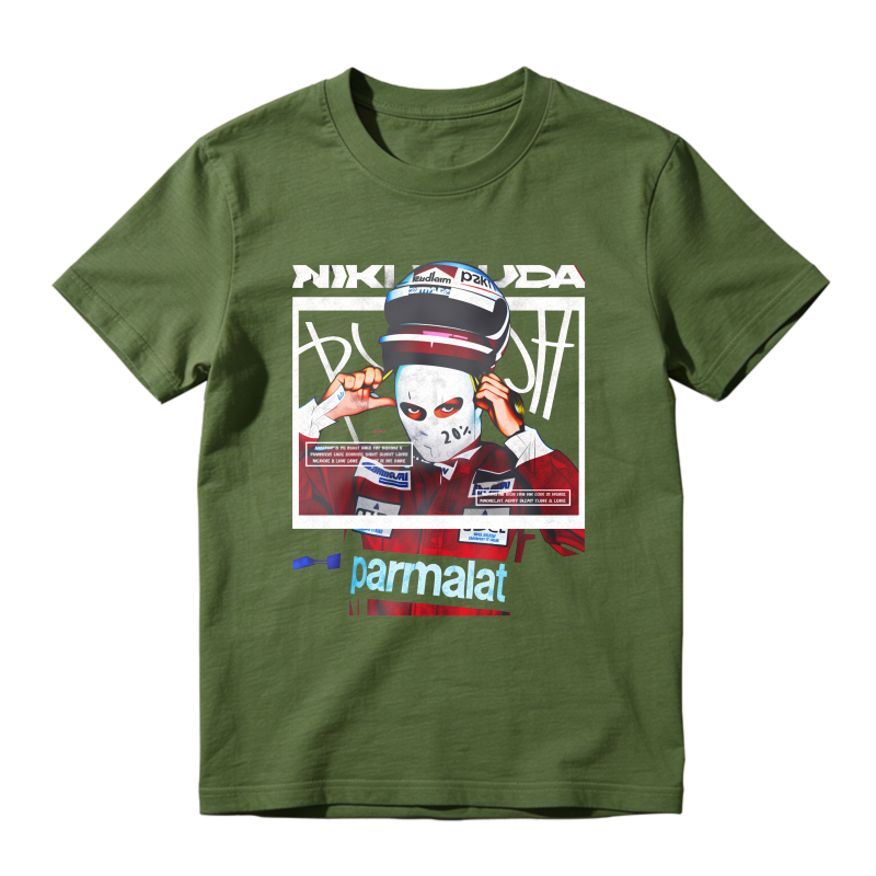 Niki Lauda Racing Helmet Portrait With Parmalat Logo Unisex Classic T-shirt