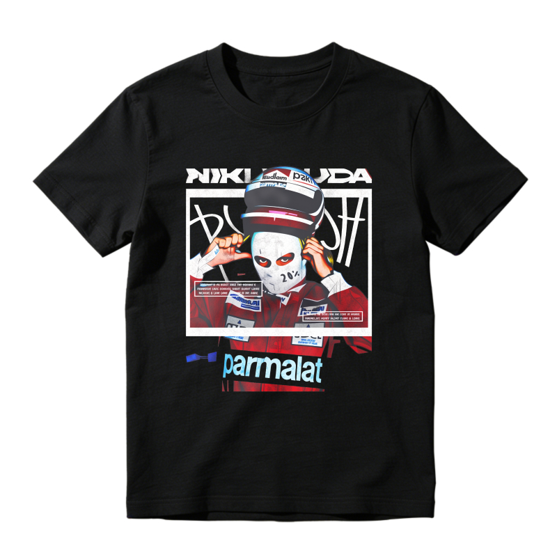 Niki Lauda Racing Helmet Portrait With Parmalat Logo Unisex Classic T-shirt