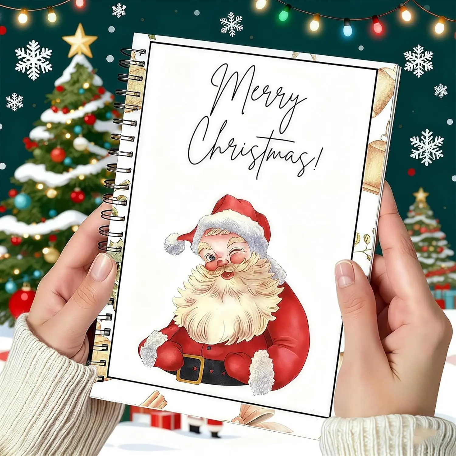 Christmas Gift Card Book, DIY Spiral-Bound Christmas Gift Card Holder Book, 5x7 Inch Colorful Design, Personalized Xmas Gifts for Family, Festive & Party Supplies