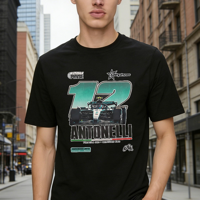 Formula One Racing Car Number 12 Antonelli Mercedes Amg Starphases Unisex Classic T-shirt