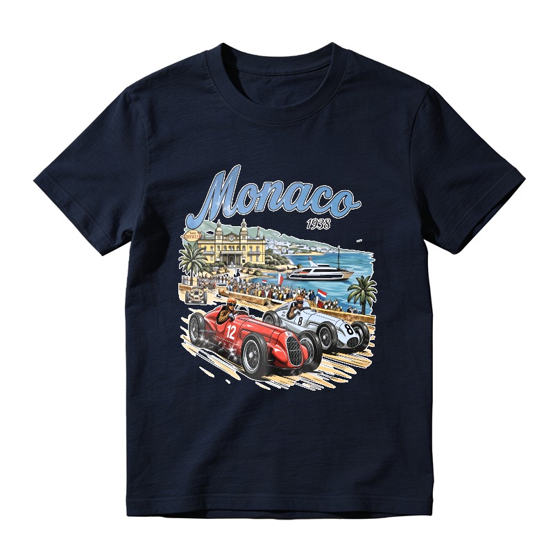 Monaco 1938 Racing Cars And Grand Prix Scene Unisex Classic T-shirt