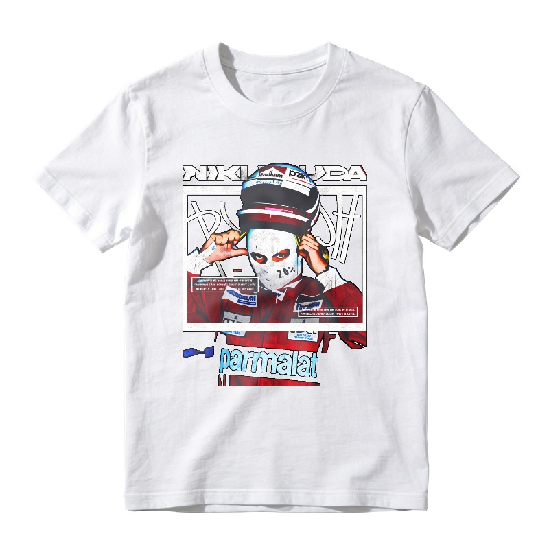 Niki Lauda Racing Helmet Portrait With Parmalat Logo Unisex Classic T-shirt