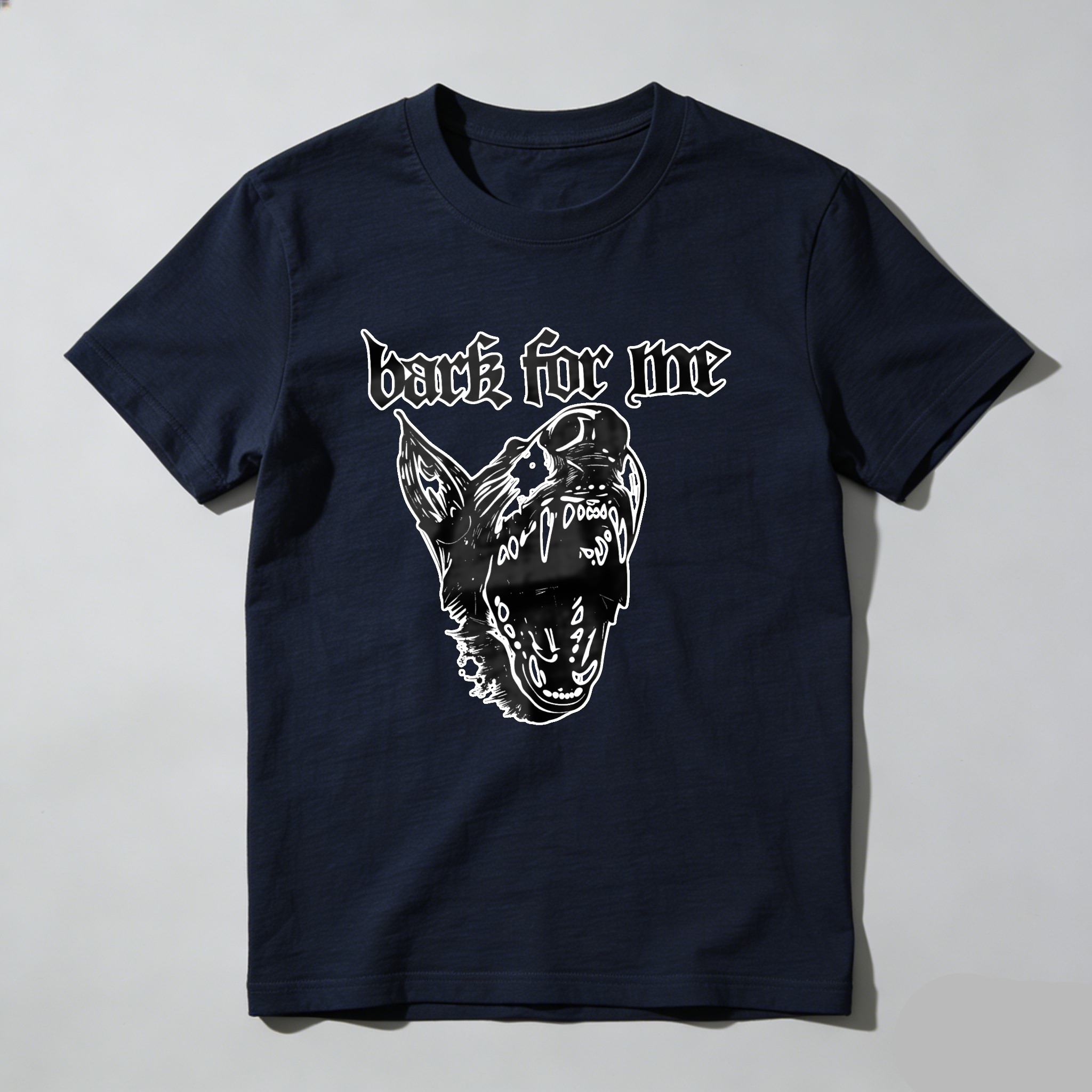 Bark For Me Wolf Head Design tshirt 100% cotton