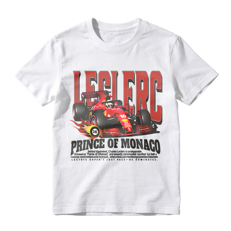 Leclerc Prince Of Monaco Formula One Racing Car Design Unisex Classic T-shirt