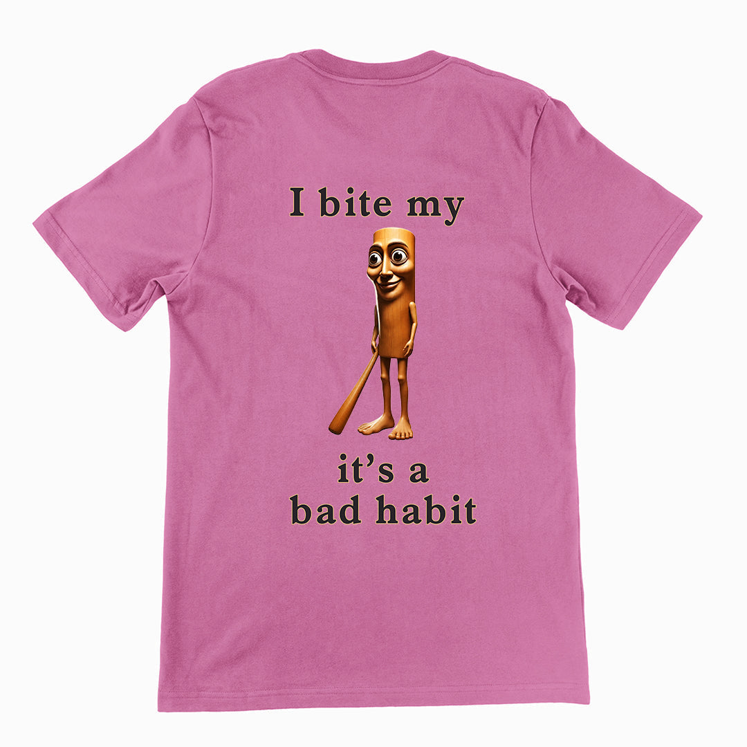 I bit my Tung it's a bad habit T-Shirt (backprint)