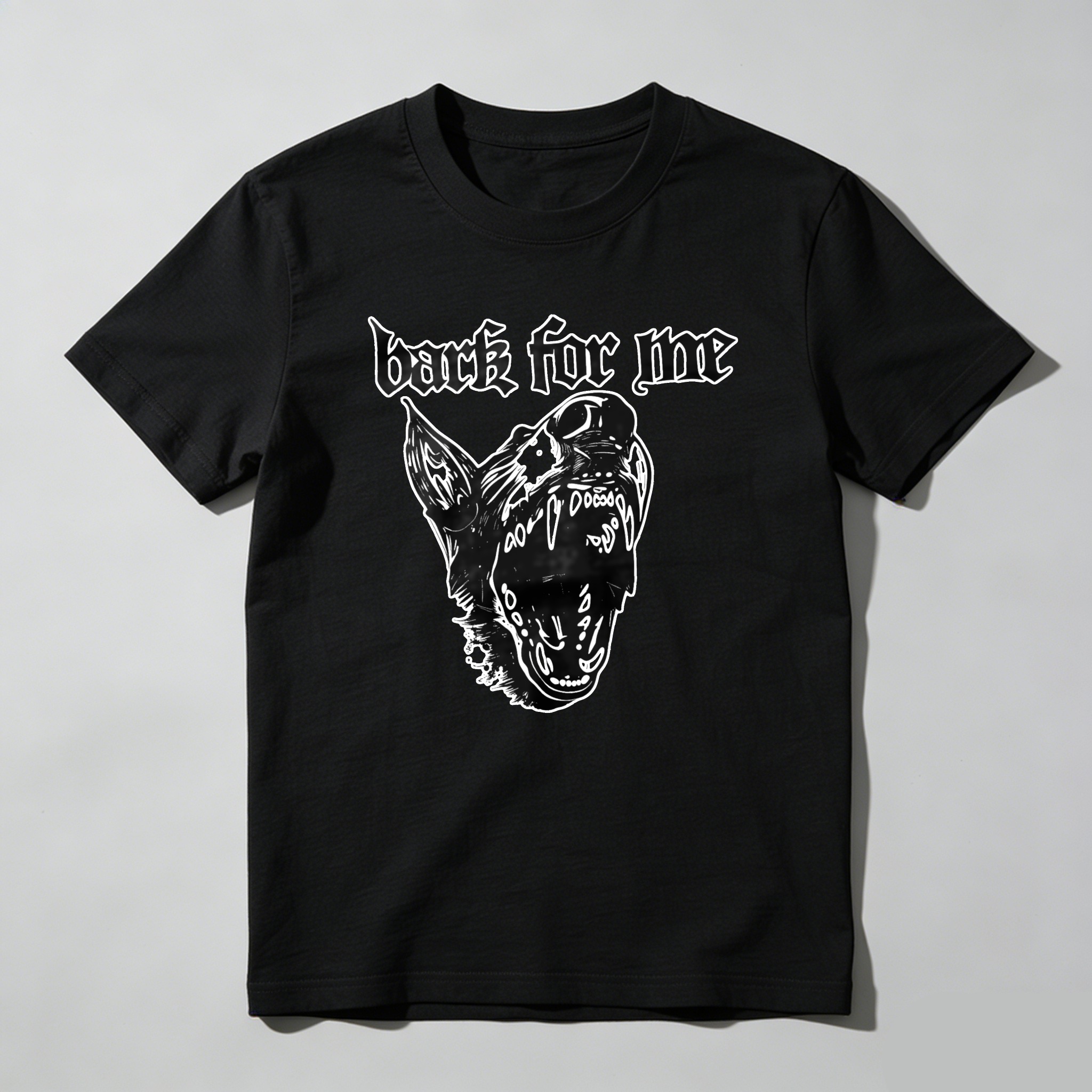 Bark For Me Wolf Head Design tshirt 100% cotton