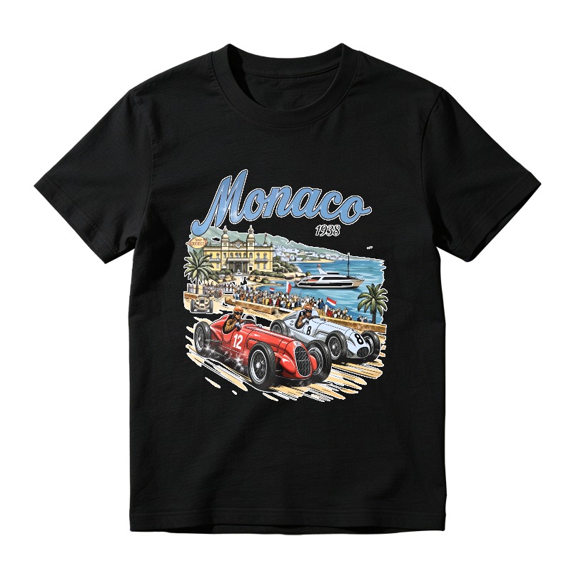 Monaco 1938 Racing Cars And Grand Prix Scene Unisex Classic T-shirt
